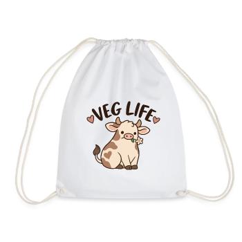 Veg Life Cute Cow - Turnbeutel - Weiß - Vorne