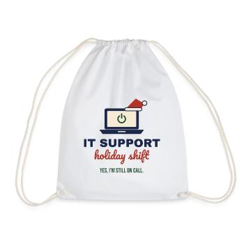 IT Support Holiday Shift – Admin an Weihnachten - Turnbeutel - Weiß - Vorne