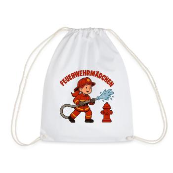 Feuerwehrmädchen Geschenk für Kinder - Turnbeutel - Weiß - Vorne