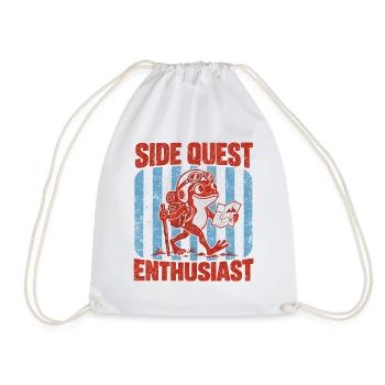 Sidequest-Enthusiast Retro-Froschwanderer - Turnbeutel - Weiß - Vorne