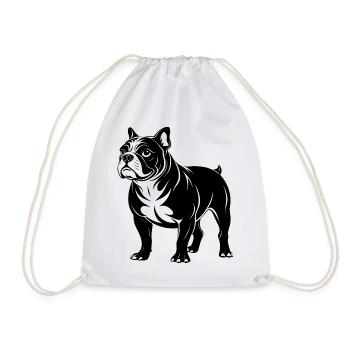 Bulldog-Hund-Stand - Turnbeutel - Weiß - Vorne