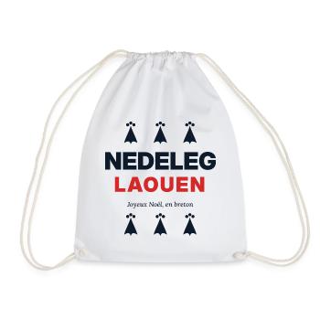 Nedeleg Laouen – Frohe Weihnachten auf Bretonisch - Turnbeutel - Weiß - Vorne
