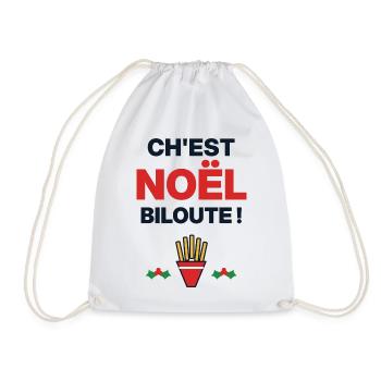 Ch'est Noël biloute – Humor ch'ti Nord - Turnbeutel - Weiß - Vorne