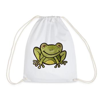 Smaragdfrosch Pop-Art-T-Shirt - Turnbeutel - Weiß - Vorne
