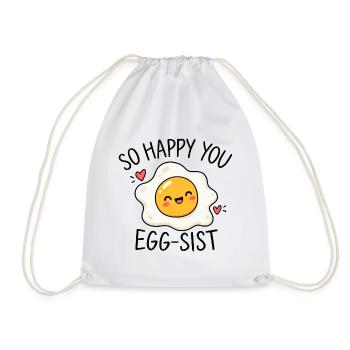 So happy you egg-sist Eier Wortwitz - Turnbeutel - Weiß - Vorne