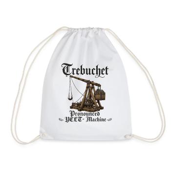 Trebuchet Yeet Machine Lustiges Mittelalter Fan  - Turnbeutel - Weiß - Vorne