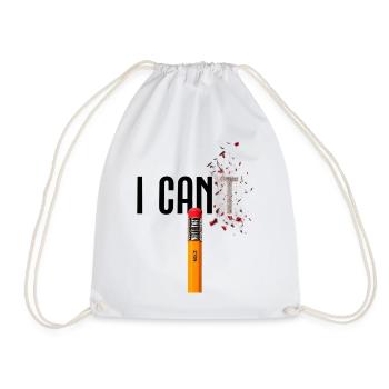 I Can Motivation Bleistift Erfolg Mindset - Turnbeutel - Weiß - Vorne
