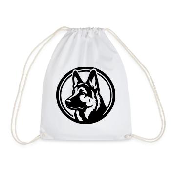 Schaeferhund Wappen Logo - Turnbeutel - Weiß - Vorne