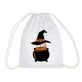 Hexenkessel Zauberhut Icon - Turnbeutel - Weiß - Vorne