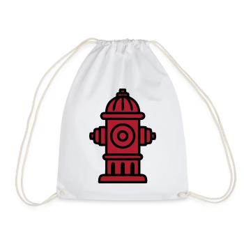 Feuerwehr Hydrant Icon - Turnbeutel - Weiß - Vorne