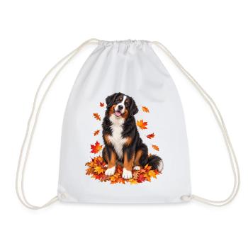 Berner Sennenhund Herbstliebe - Turnbeutel - Weiß - Vorne