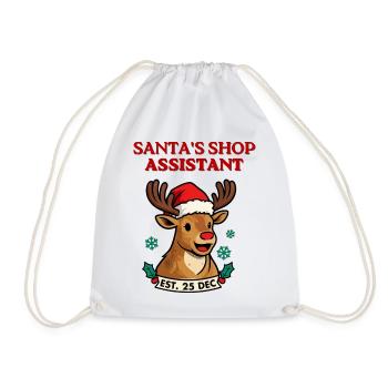 Santa's Reindeer Helfer-Tee - Turnbeutel - Weiß - Vorne