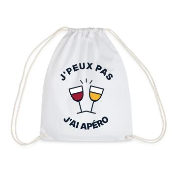 Ich kann nicht, ich habe einen Aperitif – humorvolles T-Shirt - Turnbeutel - Weiß - Vorne