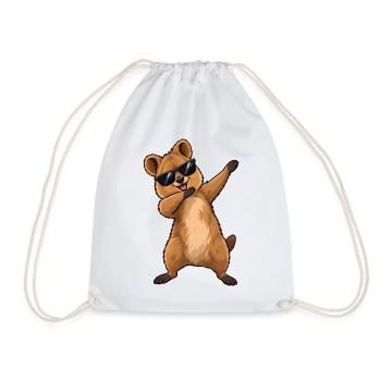 Dabbing-Quokka - Turnbeutel - Weiß - Vorne