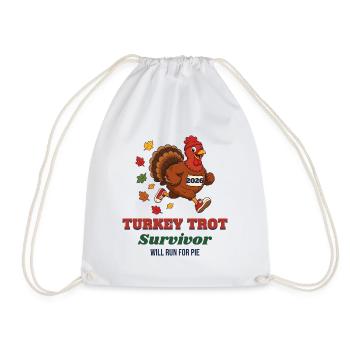 Turkey Trot Survivor – Thanksgiving Lauf-Truthahn - Turnbeutel - Weiß - Vorne