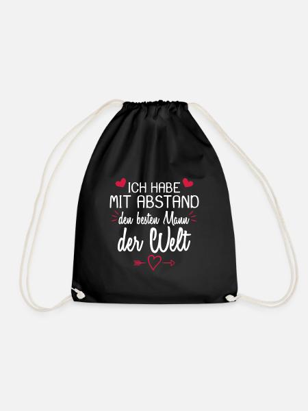 Ich habe mit Abstand den besten Mann der Welt - Turnbeutel - Schwarz