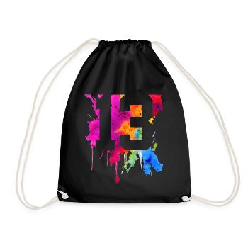 13 YEARS 13TH BIRTHDAY - Drawstring Bag - black - Front