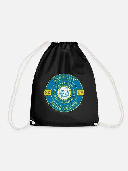 Rapid City South Dakota Flagge USA Souvenir Abzeichen - Turnbeutel - Schwarz