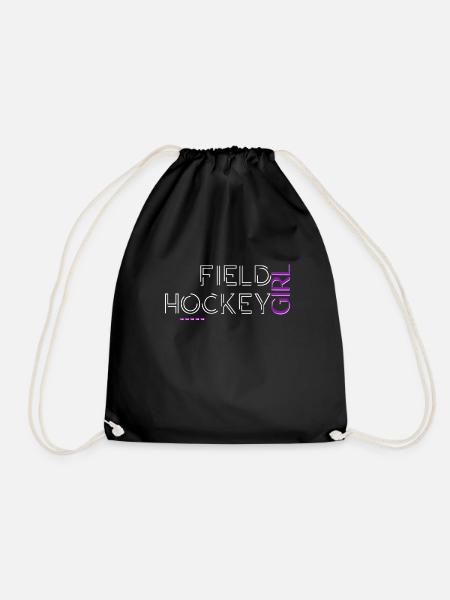 Feldhockey Spielerin Text Design - Turnbeutel - Schwarz