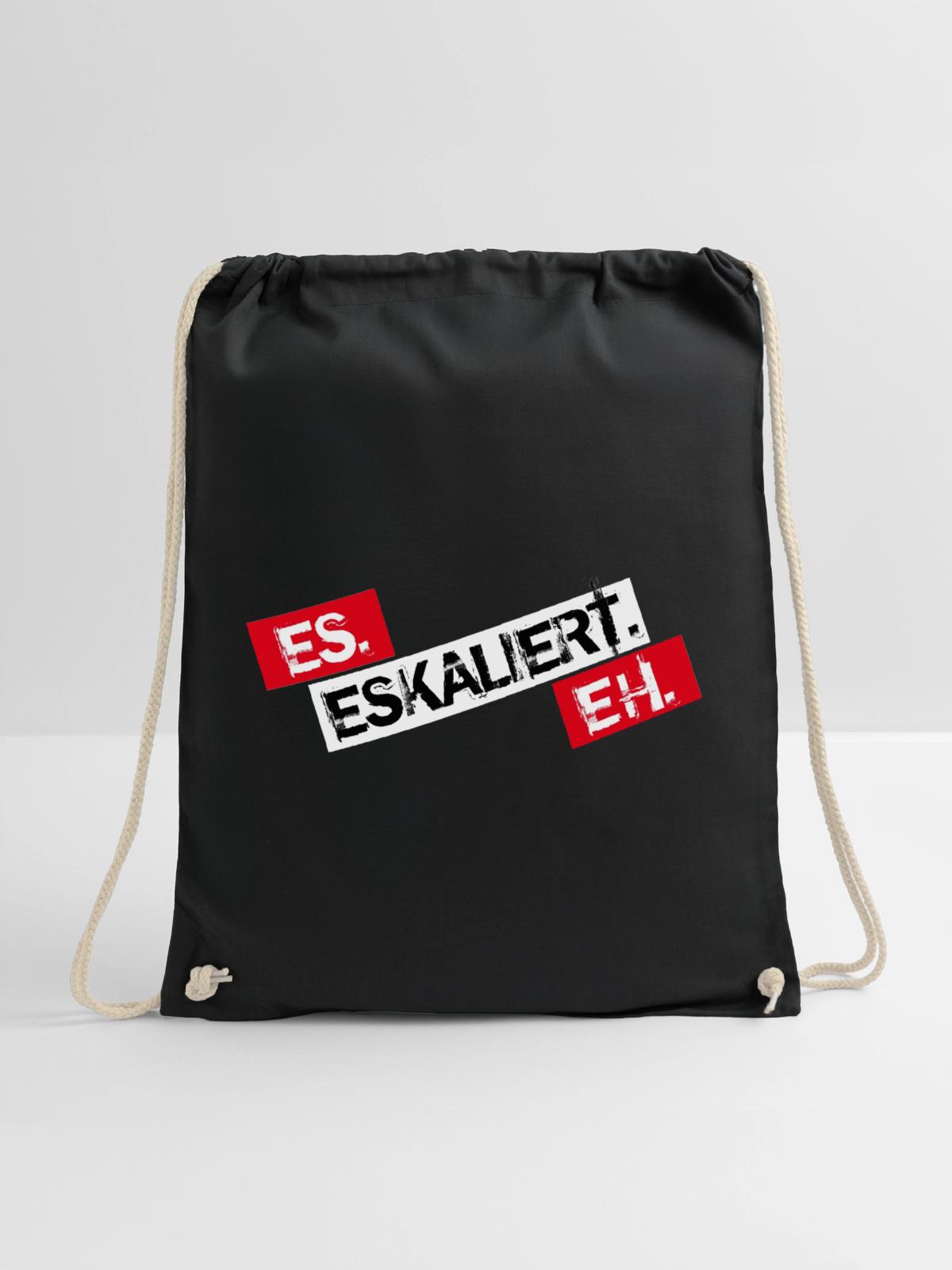 Es Eskaliert Eh - Turnbeutel - Schwarz - Vorne