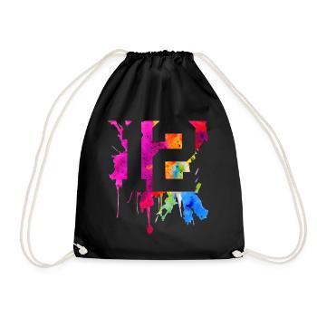 12 YEARS 12TH BIRTHDAY - Drawstring Bag - black - Front