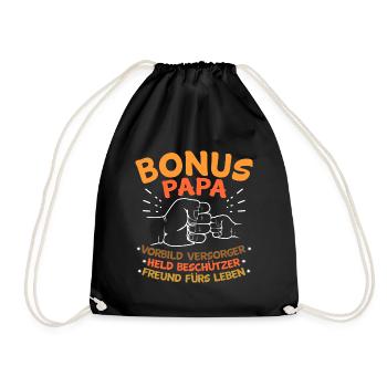Bonus Papa Stiefvater - Turnbeutel - Schwarz - Vorne