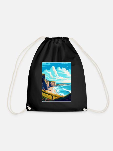 Normandie Frankreich Vintage Reiseplakat Souvenir WPA - Turnbeutel - Schwarz