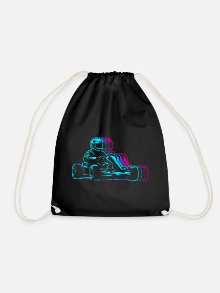 Kart Rennen Go Karts Mädchen Jungen Go-Kart - Turnbeutel - Schwarz