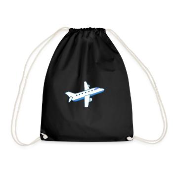 Airplane Plane - Turnbeutel - Schwarz - Vorne