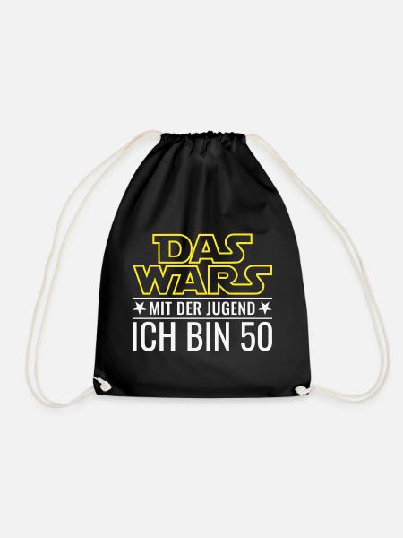 50. Geburtstag Das wars mit der Jugend - Turnbeutel - Schwarz