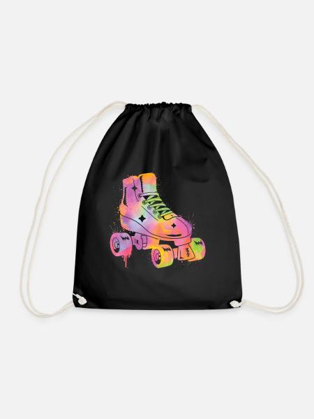 Rollschuh Roller Skating Damen Mädchen Rollschuhe - Turnbeutel - Schwarz