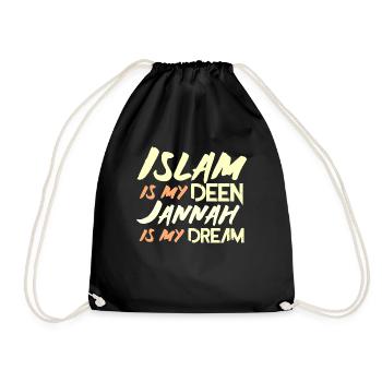 Islam Geschenk - Turnbeutel - Schwarz - Vorne