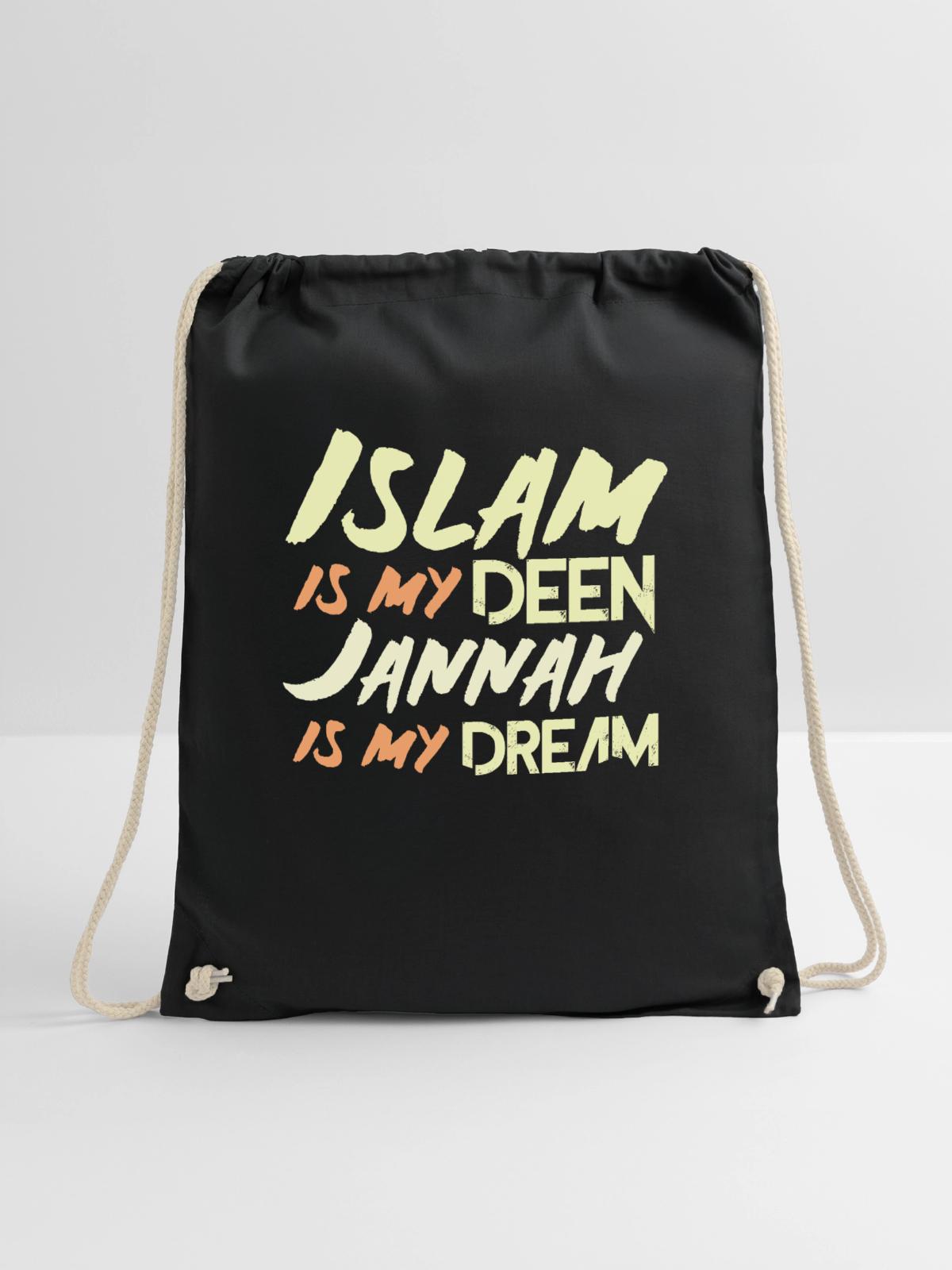 Islam Geschenk - Turnbeutel - Schwarz - Vorne