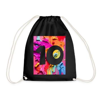 NON. 10 NUMÉRO 10 COLORÉ 10E ANNIVERSAIRE - Sac de sport léger - noir - Devant