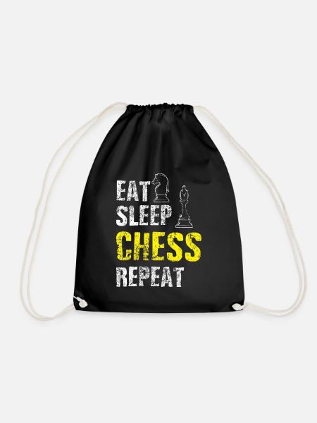 Chess Spruch Schachspieler - Turnbeutel - Schwarz