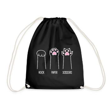 Rock Paper Scissors - Cat Paws - Drawstring Bag - black - Front