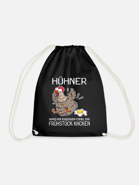 Landwirt Landwirte Huhn Hühner Spruch - Turnbeutel - Schwarz