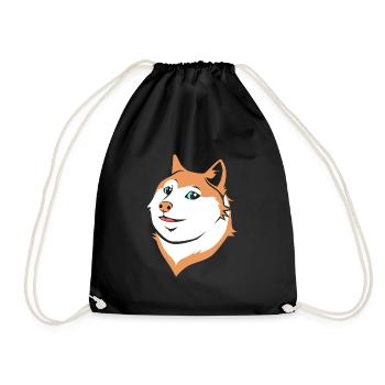 Akita Inu Japanischer Hunderasse Köter Hundekopf - Turnbeutel - Schwarz - Vorne