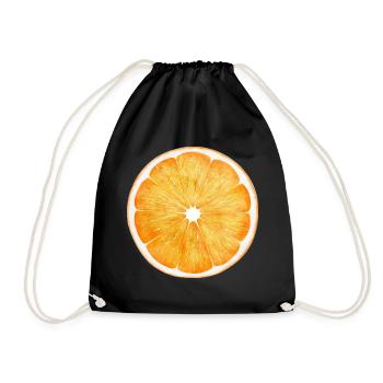 Orange Orangen - Turnbeutel - Schwarz - Vorne