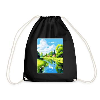 Spreewald Allemagne Affiche de voyage vintage souvenir - Sac de sport léger - noir - Devant