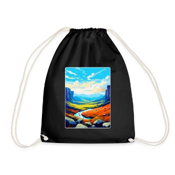 High Cup Nick Cumbria Vintage Travel Poster WPA - Drawstring Bag - black - Front