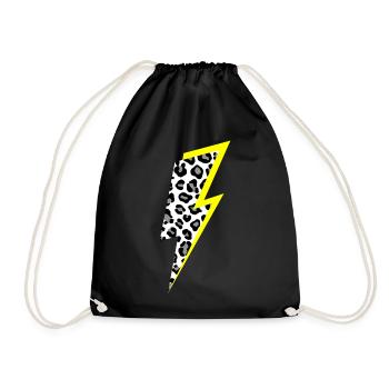 Blitz Leoparden Muster mit Neon-Gelben Schatten - Turnbeutel - Schwarz - Vorne