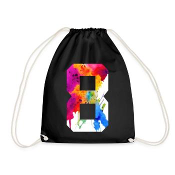 NUMBER 8 YEARS OLD 8TH BIRTHDAY - Drawstring Bag - black - Front