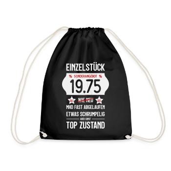 51. GEBURTSTAG 1975 EINZELSTÜCK PREISSCHILD - Turnbeutel - Schwarz - Vorne
