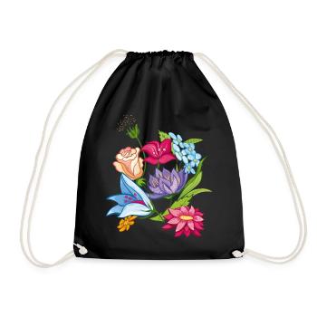 Spring Flowers - Drawstring Bag - black - Front