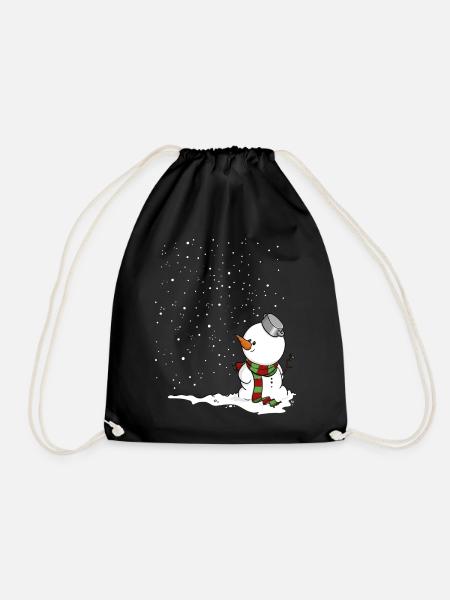 Schneemann im Schnee. - Turnbeutel - Schwarz