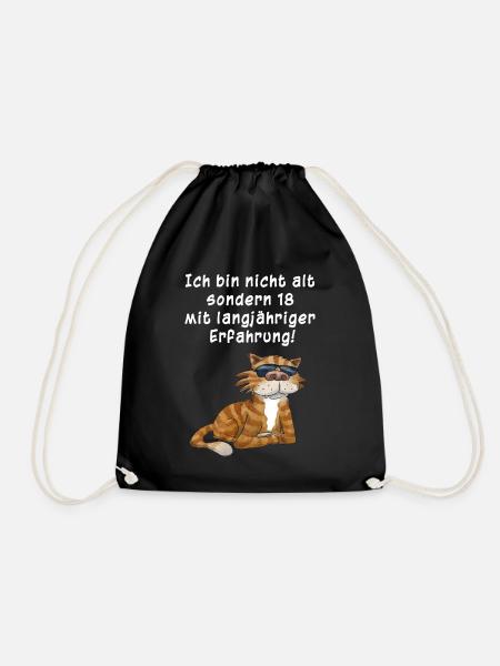 Ich bin nicht alt...(Katze) - Turnbeutel - Schwarz