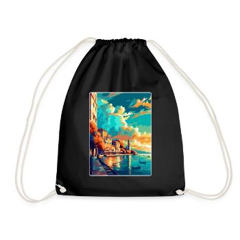 Thessalonique Grèce Affiche de voyage vintage souvenir - Sac de sport léger - noir - Devant