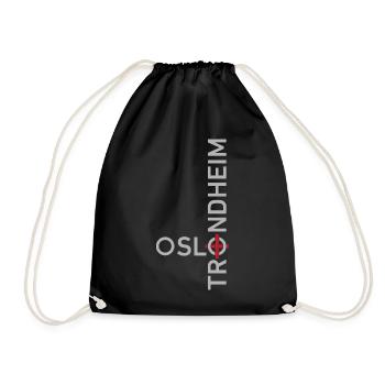 OSLO nach TRONDHEIM - Turnbeutel - Schwarz - Vorne
