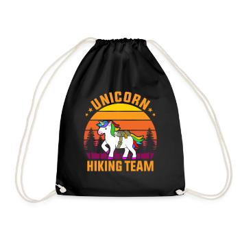 Unicorn Hiking Team Wanderer Wandern Wandergruppe - Turnbeutel - Schwarz - Vorne